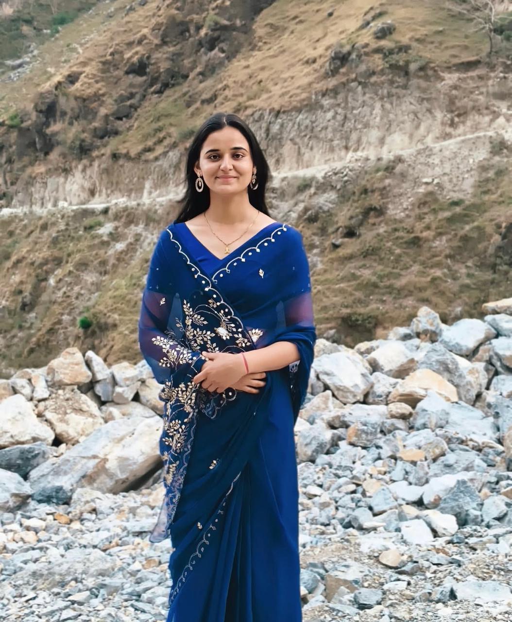 Neelkanthi Rajsi Saree Worn by Miss Radhika Tomar (Uttarakhand)
