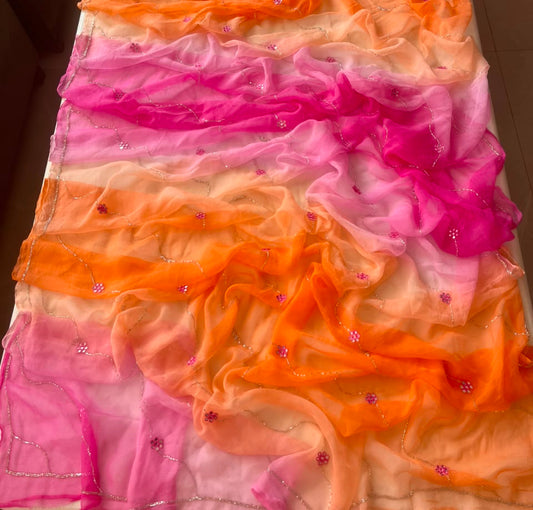 Bahaar | Shaded Pure Chiffon Saree