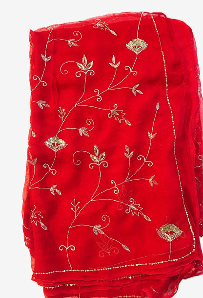 Laal Noor Chiffon Saree