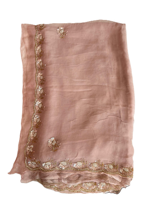 Noor Blush Chiffon Saree