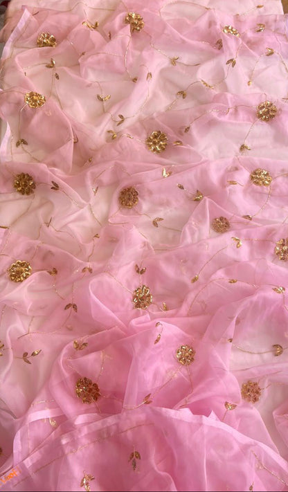 Gulabo – Blush Pink Pure Chiffon Saree