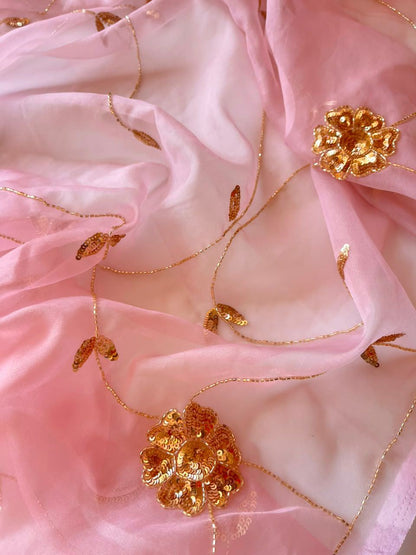 Gulabo – Blush Pink Pure Chiffon Saree